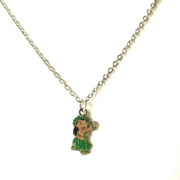 Vintage Disney Lilo & Stitch Necklace Charm Aulani Hawaii Ohana Disneyana 18" - Picture 4 of 10